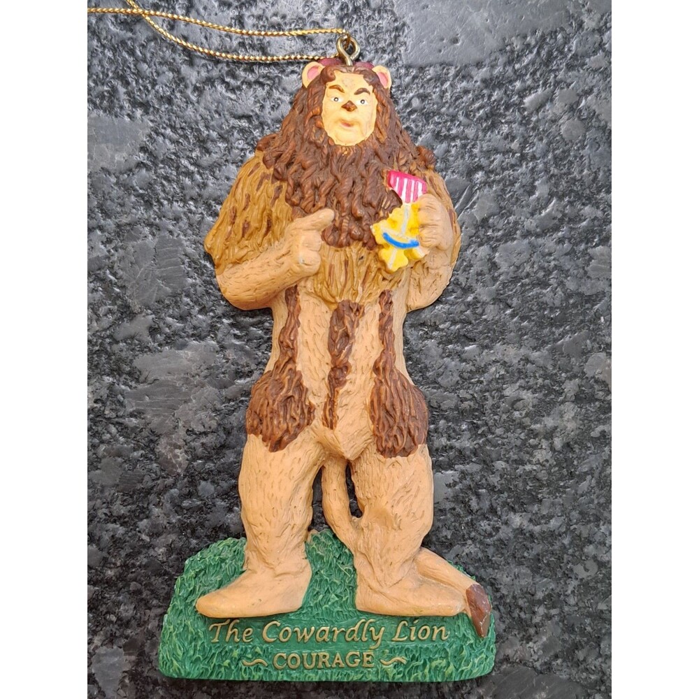 Kurt Adler Wizard of Oz Christmas Ornament Cowardly Lion "Courage" VTG 2001